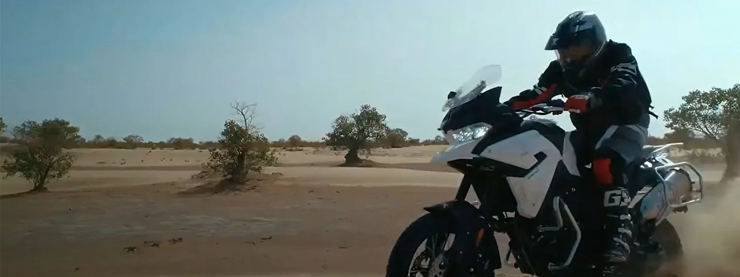 Motorcyclist in the desert