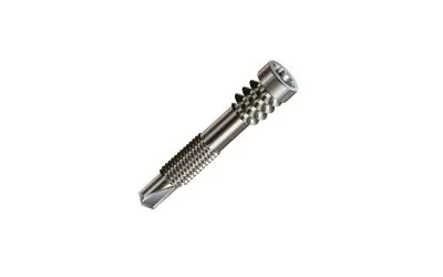 Outdoor application SPAX stainless steel screw on a white background.