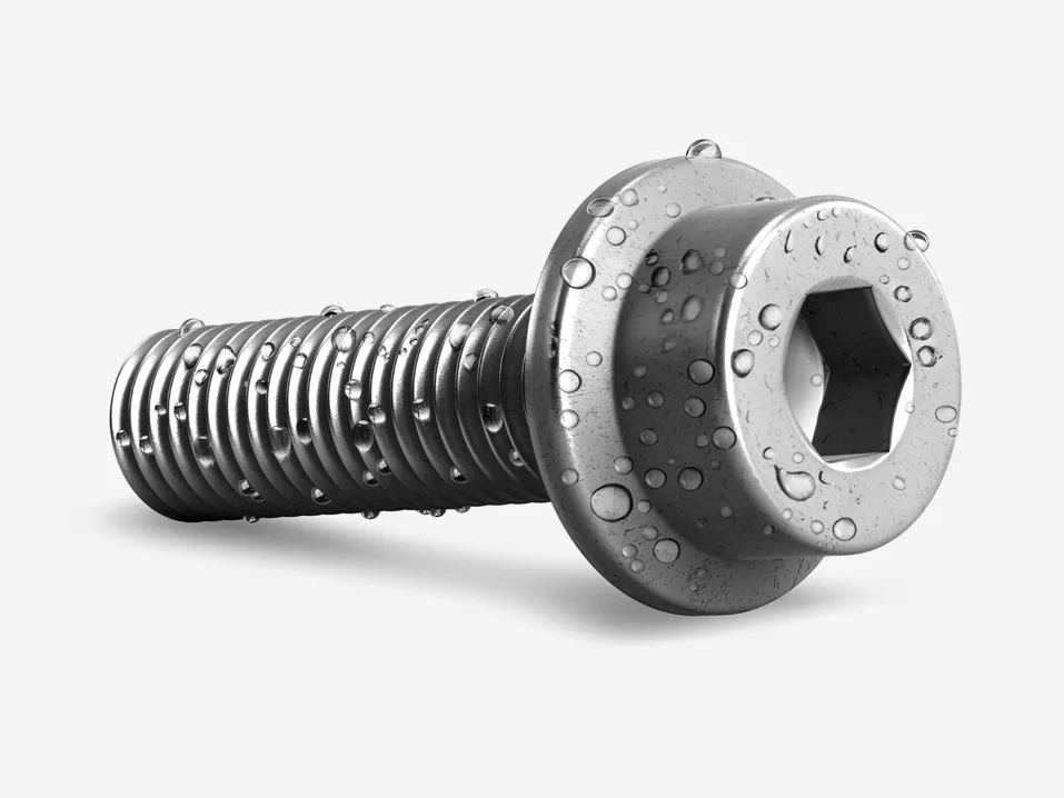 Corrosion Protection Coating image, screw with water drops