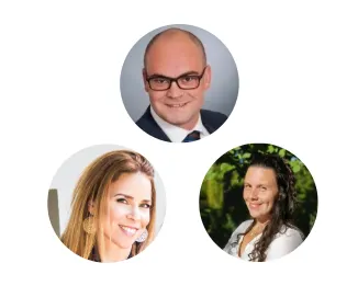 Profile pictures of 3 HR contacts
